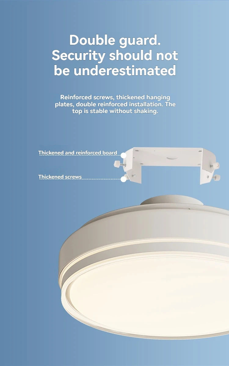 Modern Bladeless Ceiling Fans Round Flush Mount Fan Light