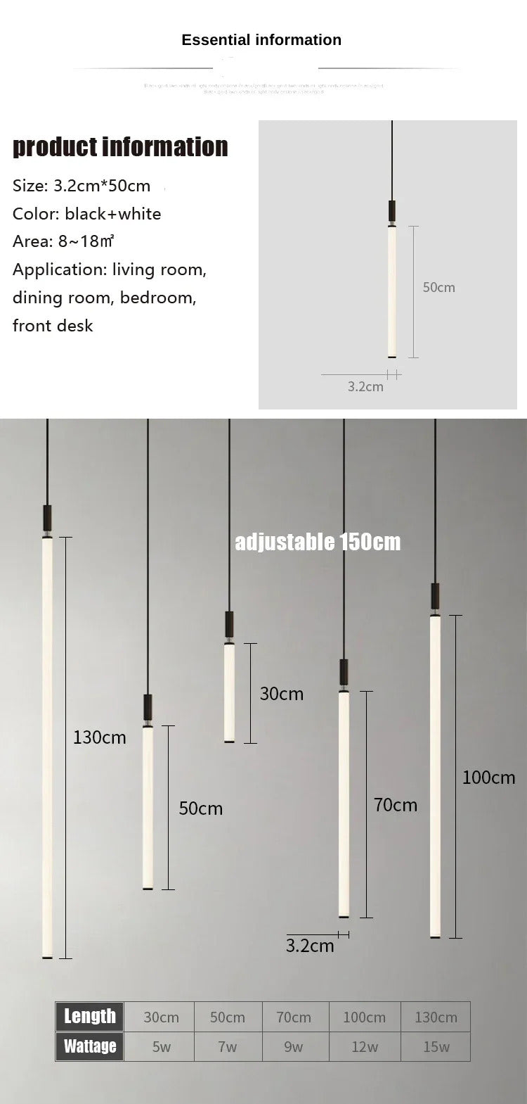 Nordic Staircase strip Pendant Light Modern Minimalist long line Villa Loft bedside Hanging Lamp