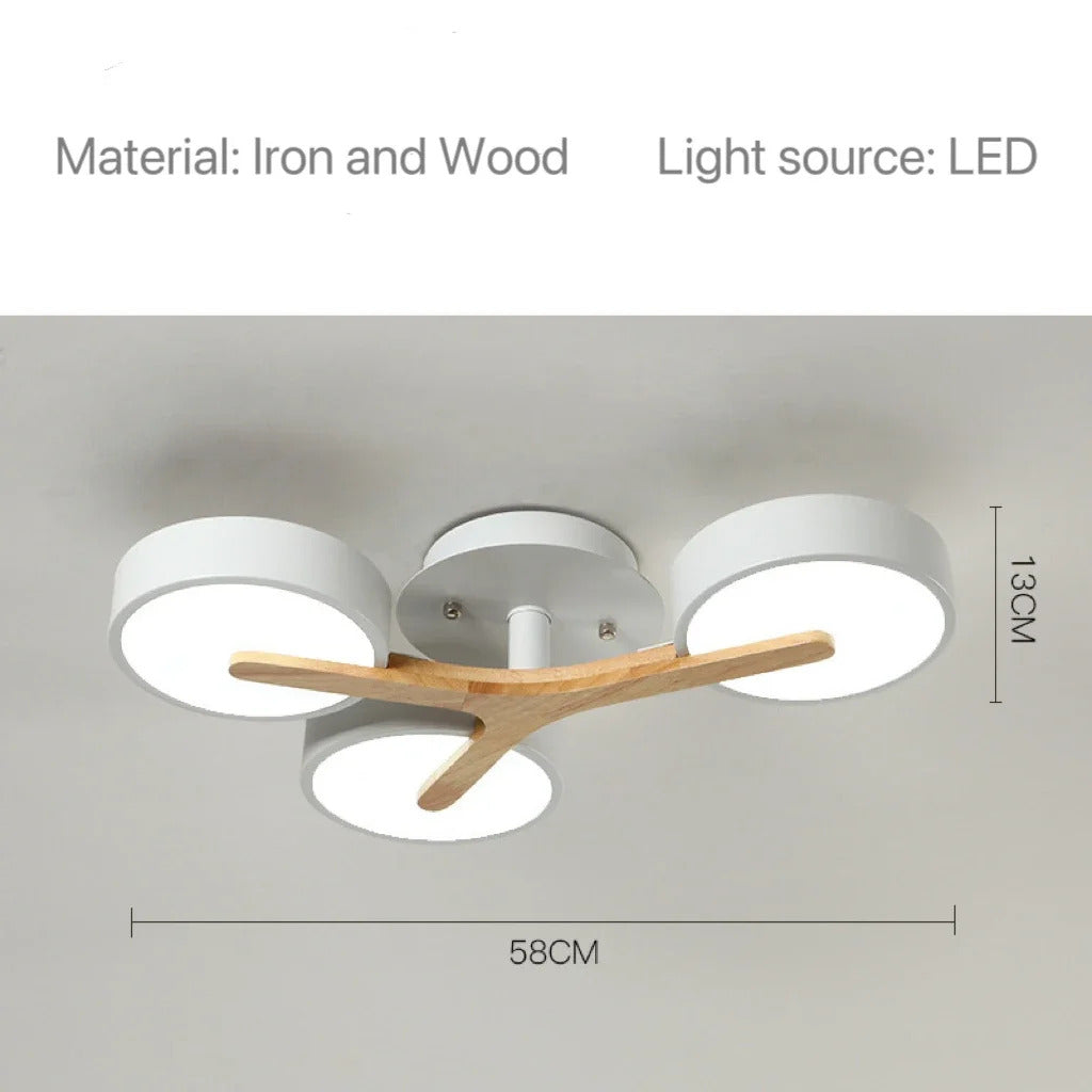 Modern Ceiling Lamp Bedroom Minimalist Wood Home Decor Lighting Fixtures