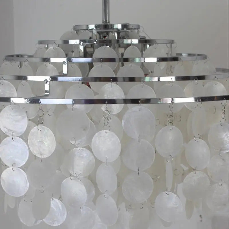 Real Shell Pendant Lights Gold Chrome Metal Romantic Beautiful Hanging Lamp Euphonious Voice E27 For Foyer Bedroom Dining Room