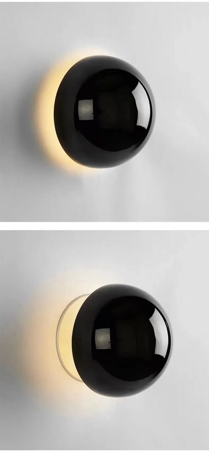 Minimalist Plated Silver Luxurious Wall Lamp Modern Simple Circular Lunar Eclipse sconce
