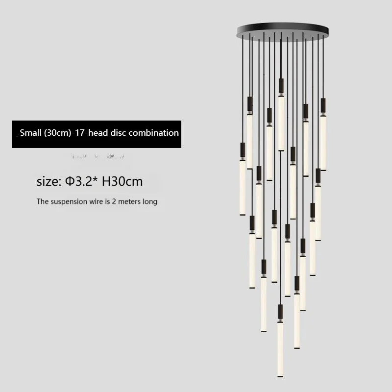 Nordic Staircase strip Pendant Light Modern Minimalist long line Villa Loft bedside Hanging Lamp