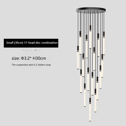 Nordic Staircase strip Pendant Light Modern Minimalist long line Villa Loft bedside Hanging Lamp