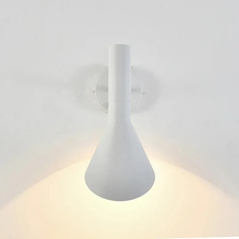 Nordic Minimalist Bedside Wall Lamp Black white Iron Sconce Industrial Retro wall light