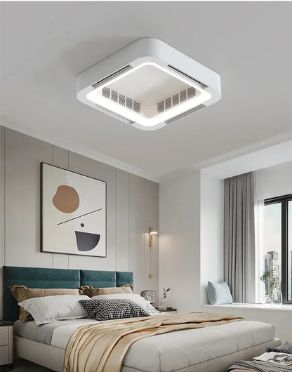 Bladeless Ceiling Fan With Lamp Remote Control Decoration Bedroom Light