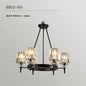 Retro Matte Black Round Metal Led Chandelier Lustre K9 Crystal Shades Pendant Lights Lighting Hanging Lamps Room Decor Fixtures