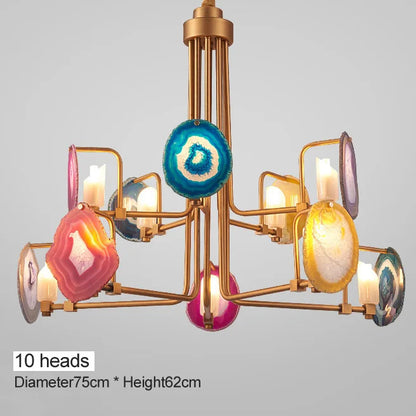 Two Tier Agate Nordic creative chandelier post-modern art deco lamp
