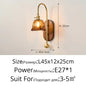 French Lomin Retro Wall Lamp Luxury vintage Glass wooden Wall Light sconce