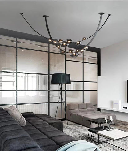 Italian Designer Loft Chandelier Luxury Leather Hanging Pendent Light