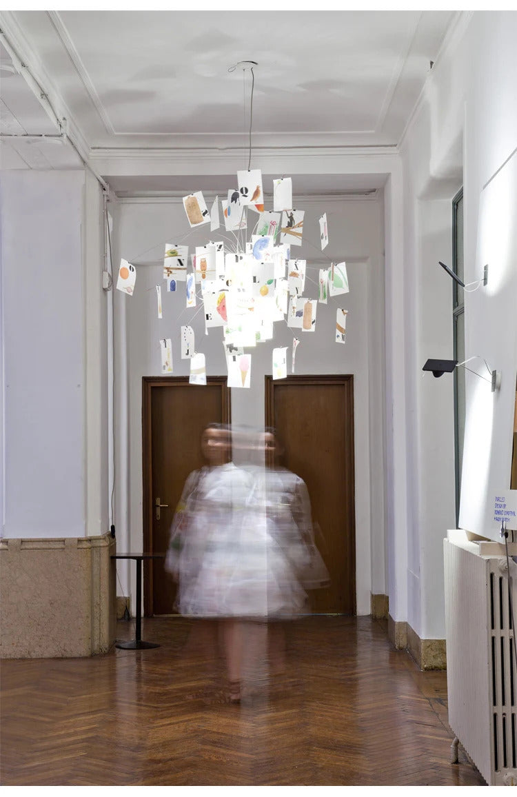 Zettel'z Pendant Light DIY Ingo Maurer Zettel chandelier for Living Room Kitchen Cafe Bar Decoration led Designer Pendant lamp