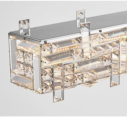 Modern crystal long strip chandelier Luxury Gold  Kitchen island Pendant lamp