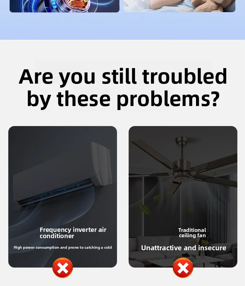 Light Luxury Bladeless Fan Light Modern Minimalist Creative Room Ceiling Light