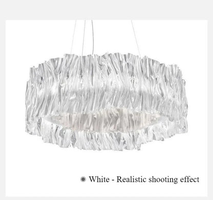 Accordéon Suspension pendant light LED pleated acrylic chandelier