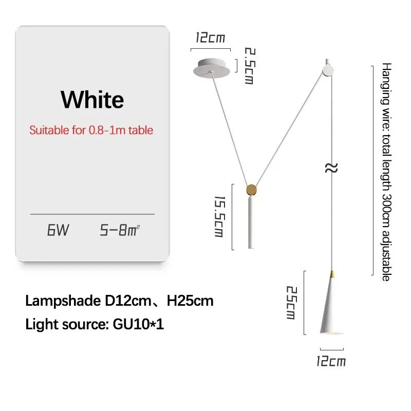 Modern minimalist Linear pendant light Nordic Industrial hanging light