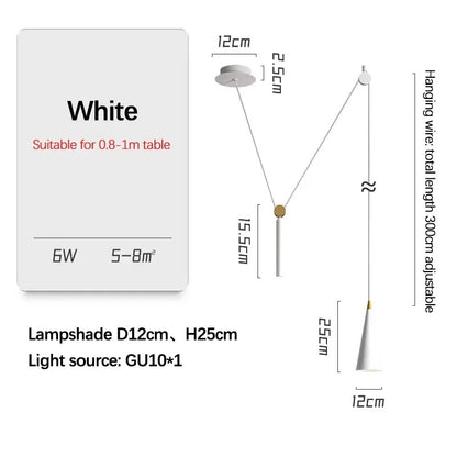 Modern minimalist Linear pendant light Nordic Industrial hanging light
