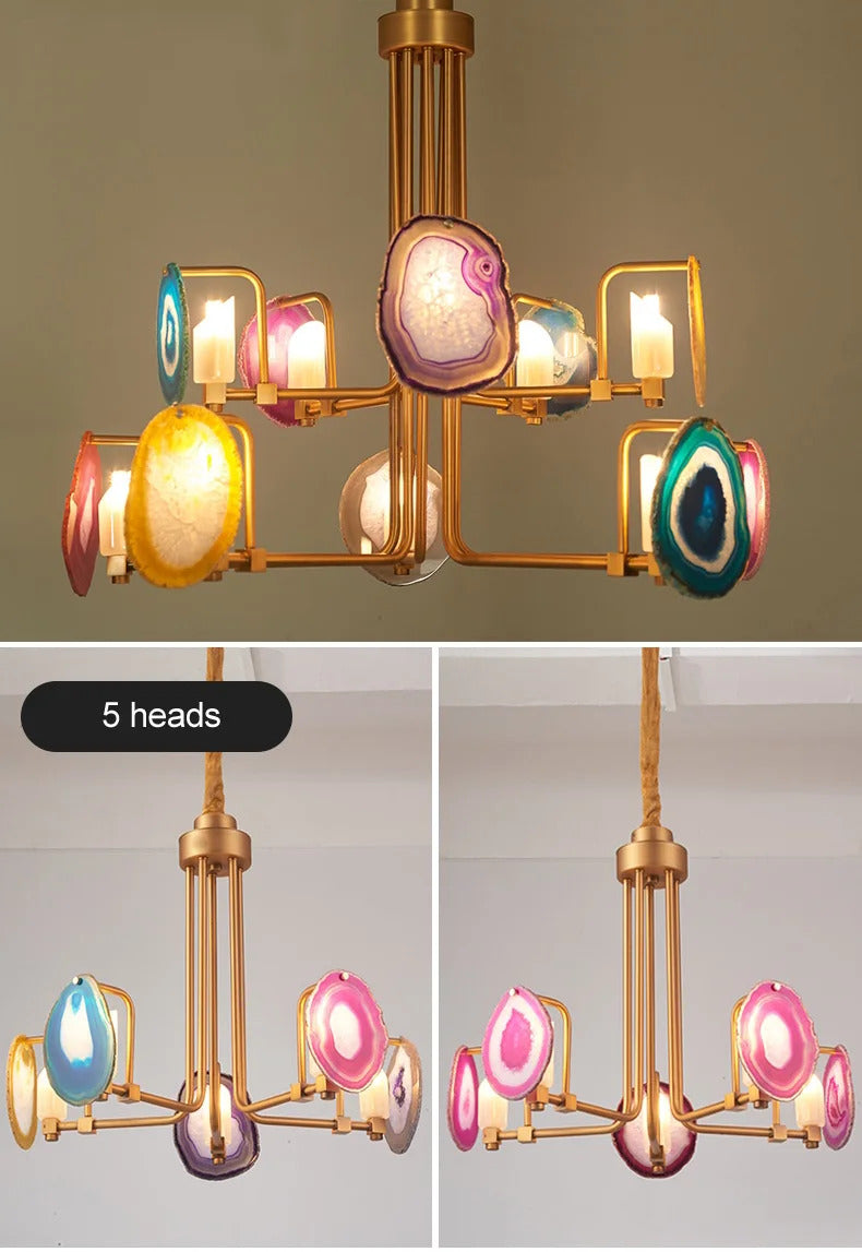 Two Tier Agate Nordic creative chandelier post-modern art deco lamp