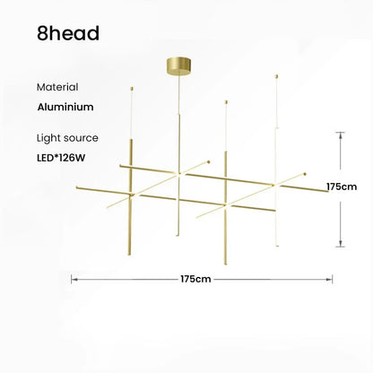 Coordinates Chandelier Modern LED Linear Ceiling Chandelier