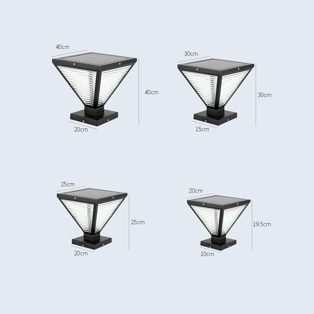 Outdoor Solar Tapered Pillar Lights Light Control Garden Light Sensor Outdoor Waterproof lamp
