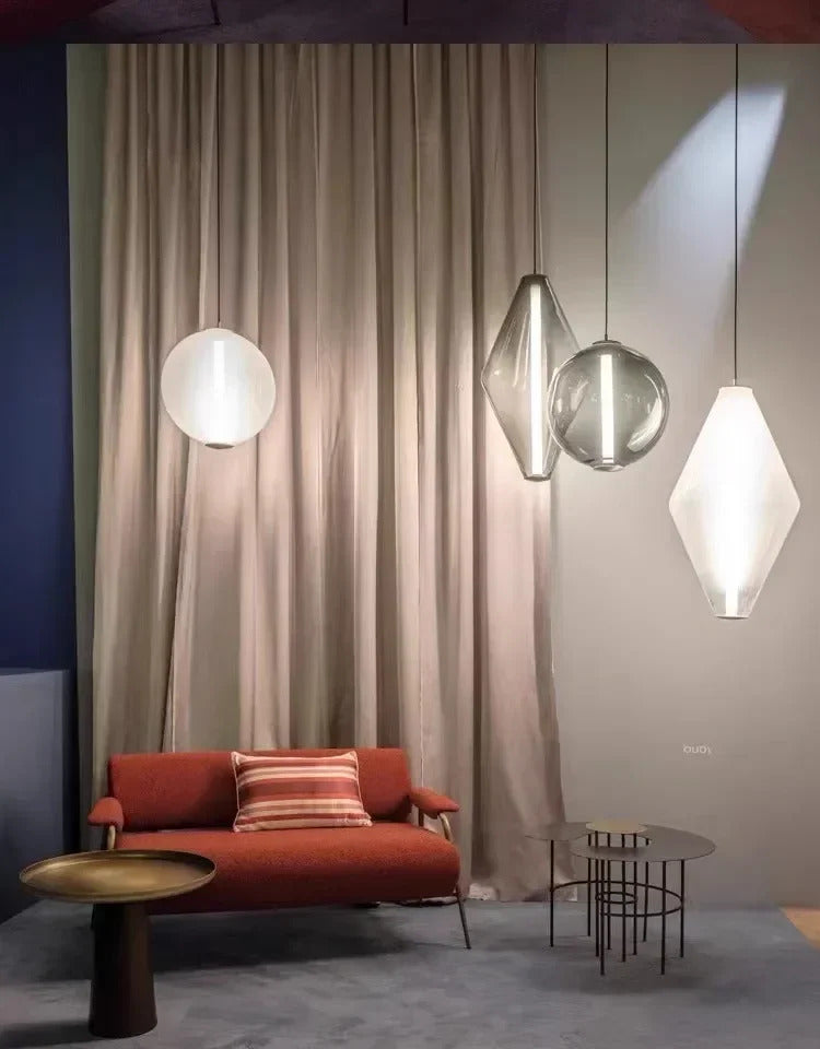 Nordic Minimalist Restaurant  LED Pendant Light Modern Designer Glass Pendant Light