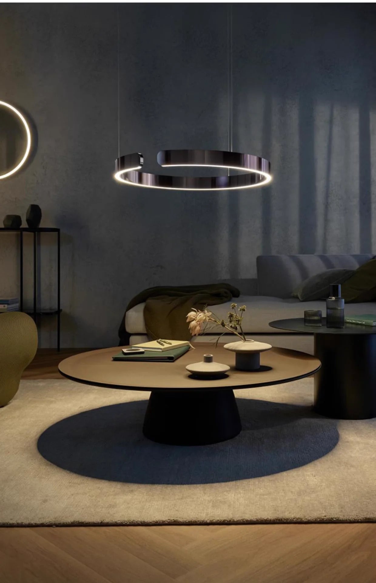 Nordic Led Ring Chandelier Modern Design Rose Gold Black White and Gold Lamp