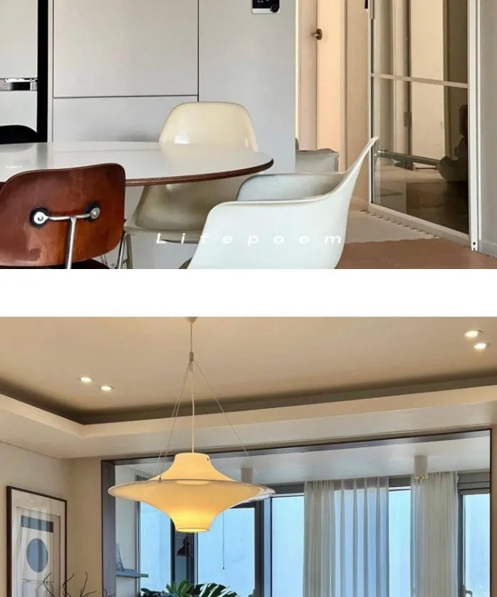 Modern Cream UFO Pendant Lights Nordic Design Dining Table Hanging Chandelier