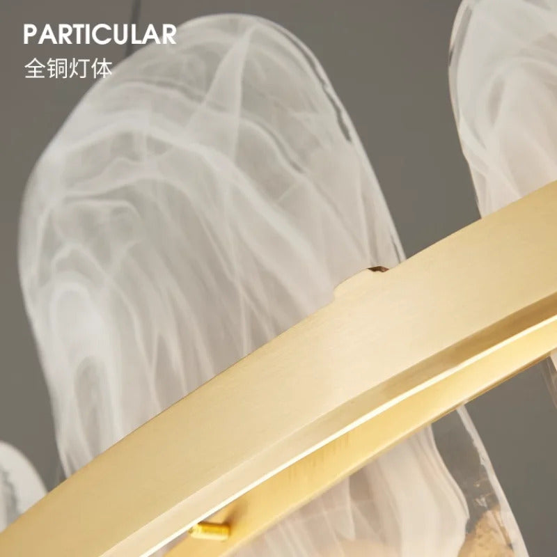 Modern Luxury crystals Ring Chandelier Italian designer glass golden pendant light