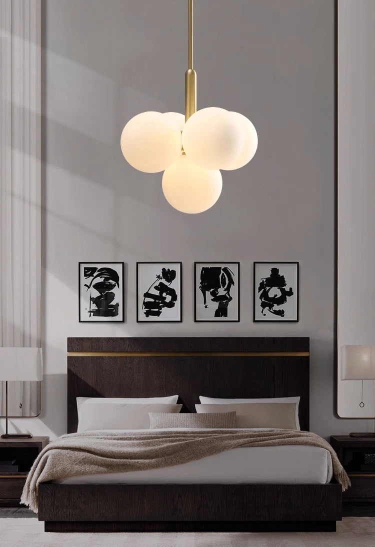 Nordic Luxury Glass Chandelier LED Pendant Lights Ceiling Suspension Hanging Lamp Fixture for Living Room Bedroom