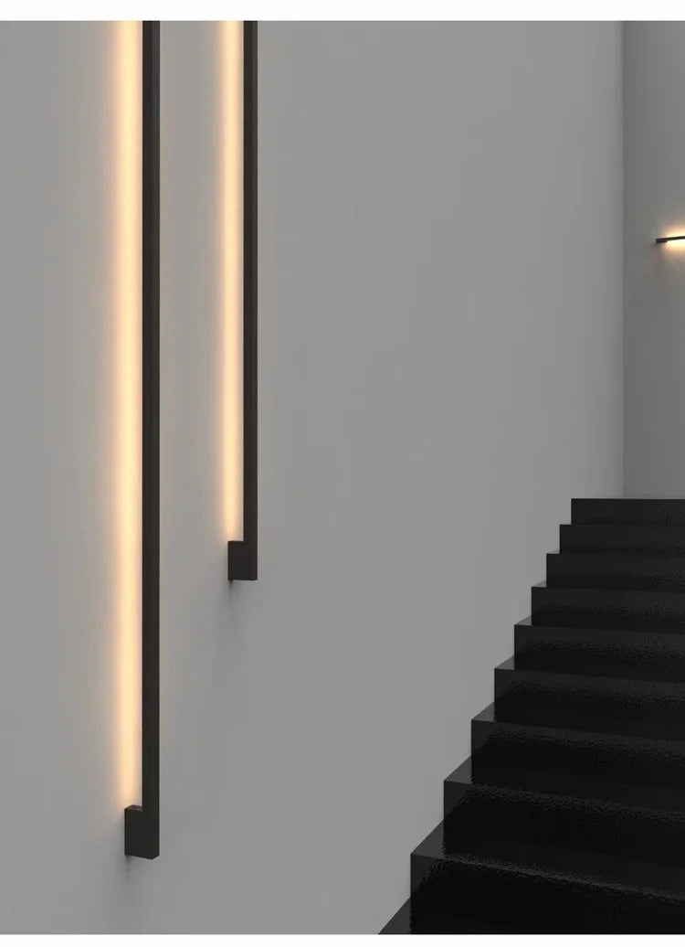 Modern Black Long Strip Wall Lamp Outdoor waterproof Corridor staircase wall light
