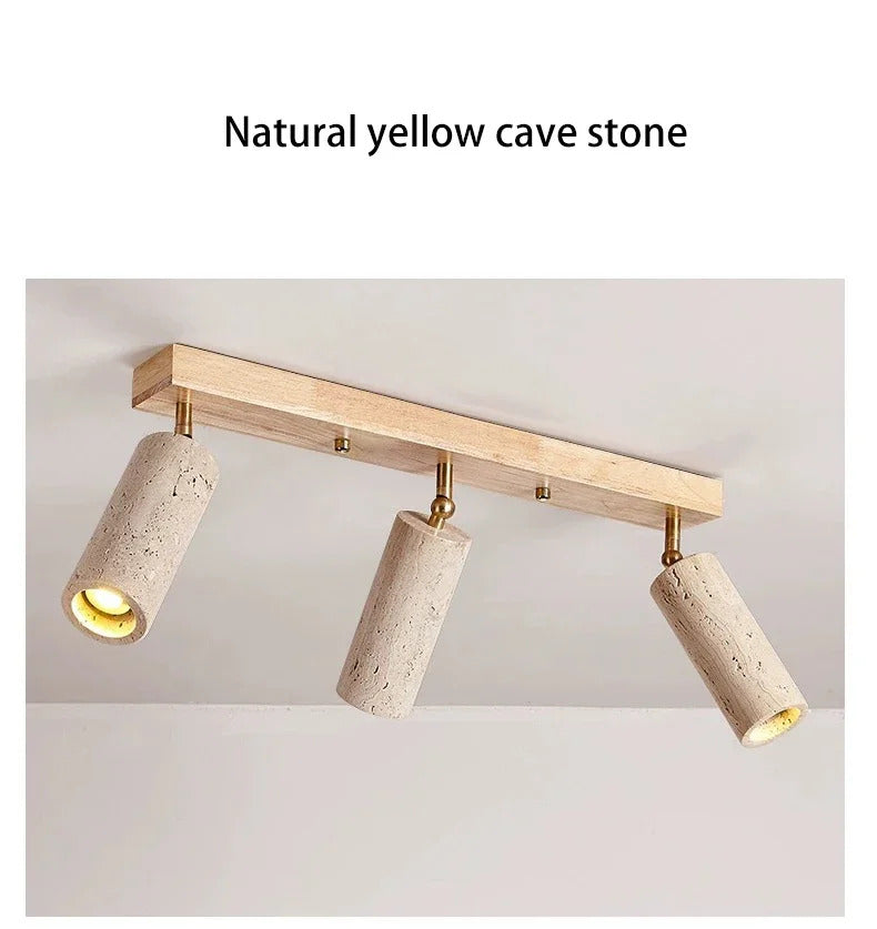Yellow Travertine Ceiling Lamp for Bedroom Home Decor Lighting Fixtures