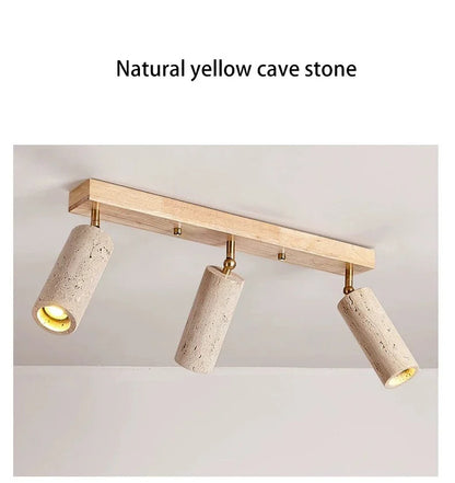 Yellow Travertine Ceiling Lamp for Bedroom Home Decor Lighting Fixtures