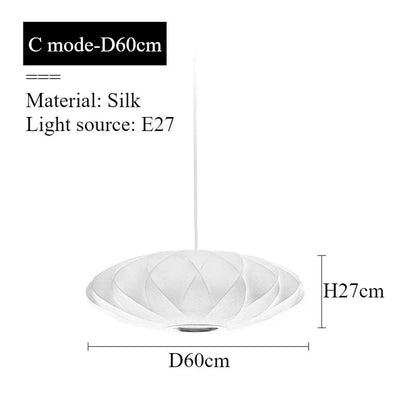 Japanese pendant light white design minimalist lamp Silk Cloth Light Clothing nelson lamp Shop Cloth loft lantern pendant lamp