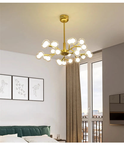 Nordic molecular chandelier G4 bulb ball chandelier