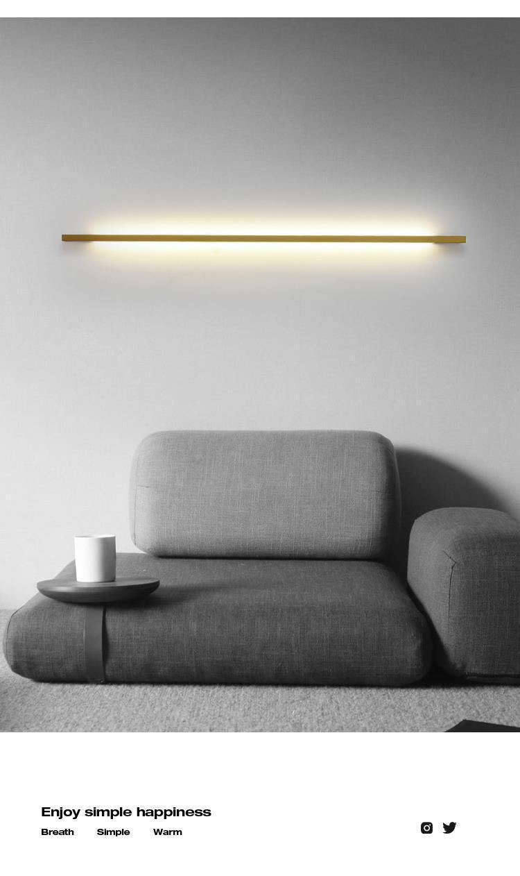 Modern Black Long Strip Wall Lamp Outdoor waterproof Corridor staircase wall light