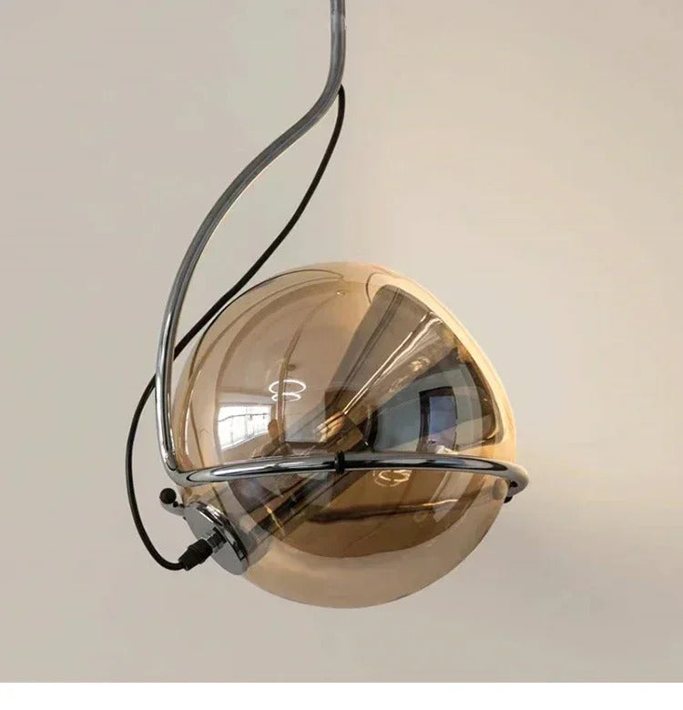 Nordic Glass Chandelier Danish Bauhaus Restaurant Bar LED Light