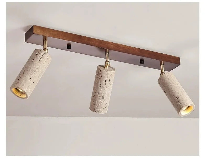 Yellow Travertine Ceiling Lamp for Bedroom Home Decor Lighting Fixtures