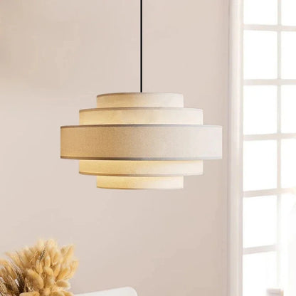 Nordic Fabric Pendant Light Wabi Sabi Led Chandelier