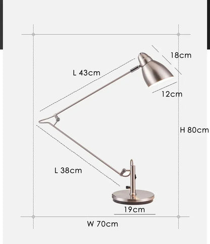 Swing Long Arm Table Lamp Flexible Adjustable Aluminum Desk Light with E27 Bulb led floor lamp