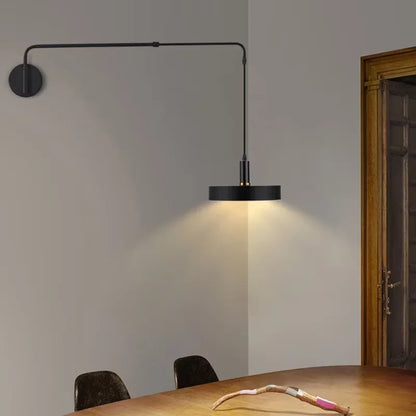 Nordic Swing Arm Black Wall Light Modern corner living room long Adjustable Wall lamp