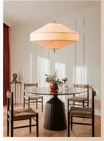 Wabi Sabi Fabric Pendant Light Nordic White Cloth Chandelier