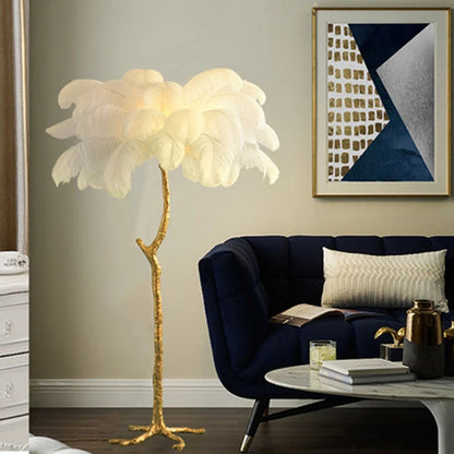 Ostrich Feather Floor Lamp