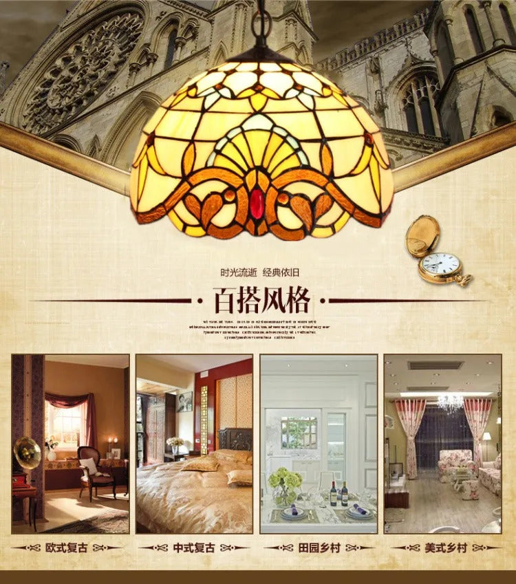 Nordic Tiffany chandelier Kitchen Dining room hallway handmade glass chandelier