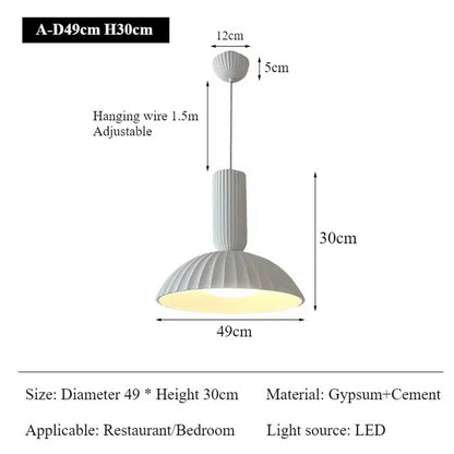French Gypsum Pendant Light Nordic Designer Restaurant Chandelier