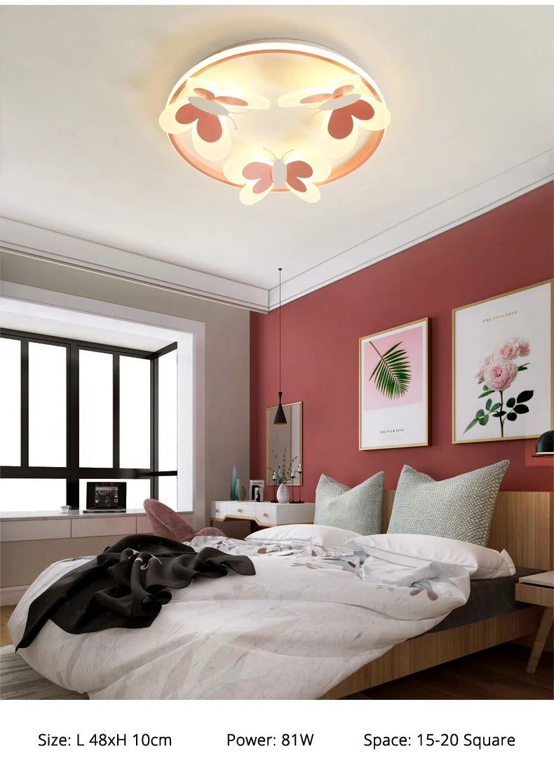 Butterfly ceiling lamp Children Room Indoor bedroom lamp