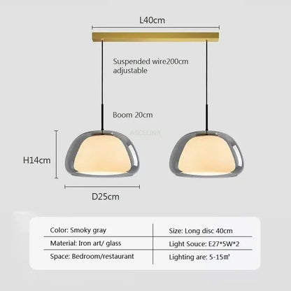 Nordic Glass Jellies Design Hanging Lamp Indoor Dining Living Room Pendant Light