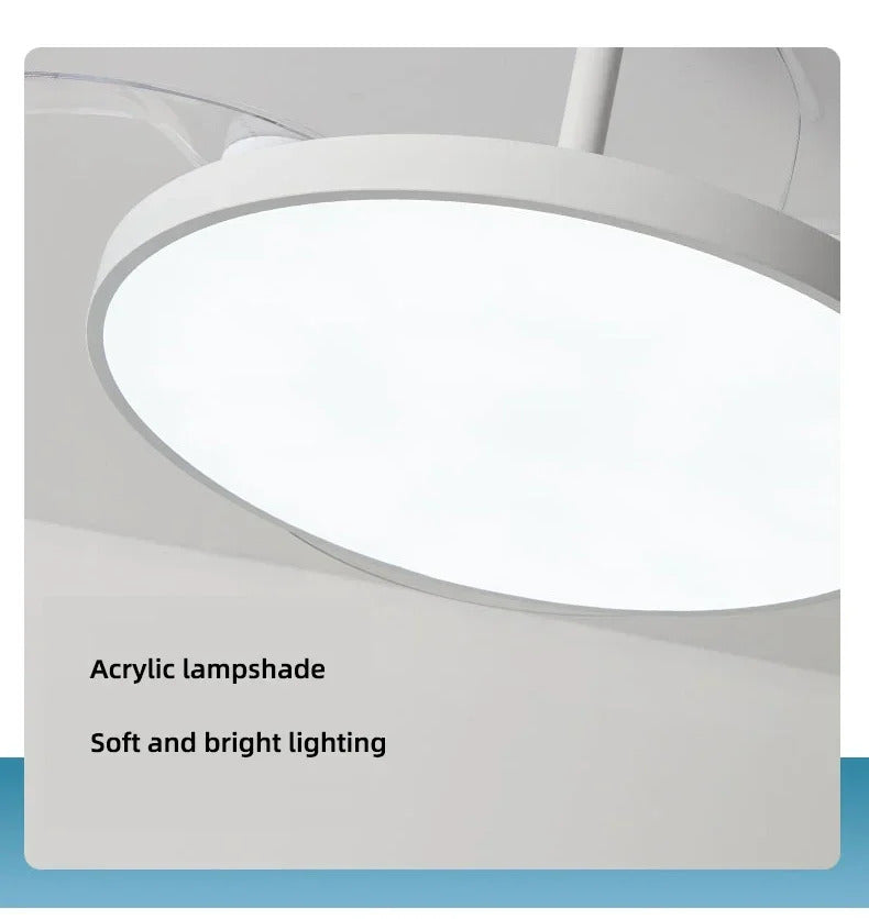 Ceiling Fan With Light Modern Remote Smart Invisible Ceiling Fan Bedroom Lamp