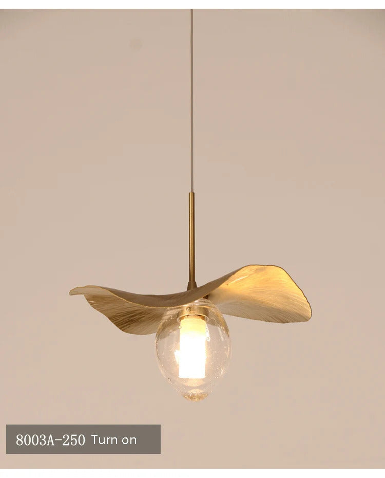 Lotus Leaf pendant light Hammered brass pendant lamp for living room dining room bedroom decoration kitchen light fixtures