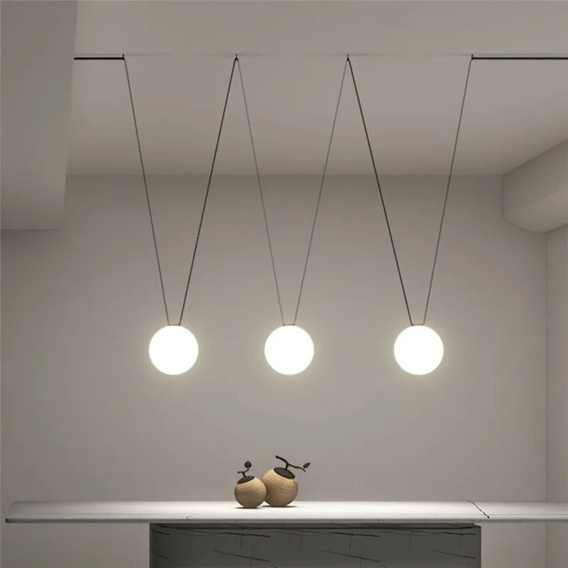 PLUSMINUS LED Belt Pendant lamp Trendy glass ball light