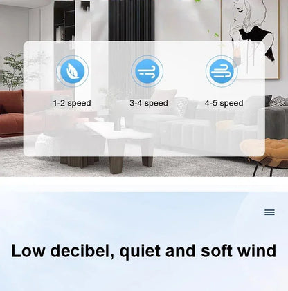 Invisible leafless LED ceiling fan light bedroom hotel remote control hanging lamp