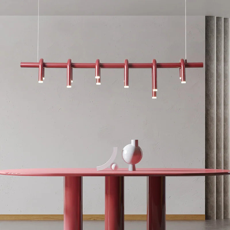 Nordic U-shaped Pendant lamp water pipe long strip Chandelier