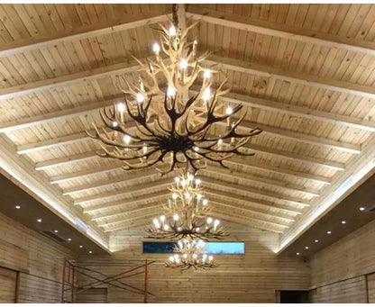 Rustic chandelier industrial wind lamps restaurant Internet cafe decoration antler lamp